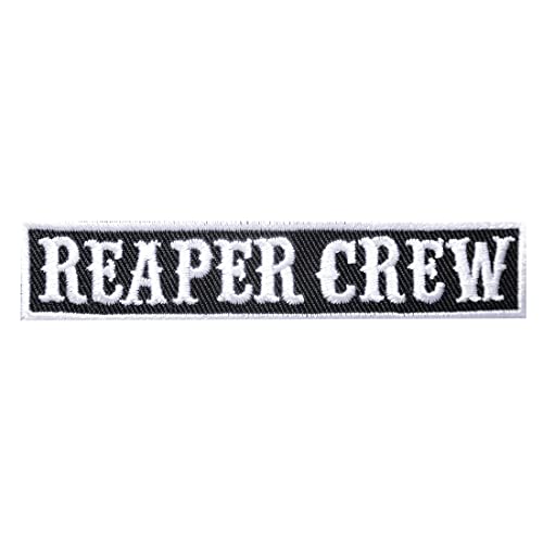 motard guillemet dicton Reaper Crew - Ecusson thermocollant patches appliques, Taille: 10 x 2 cm