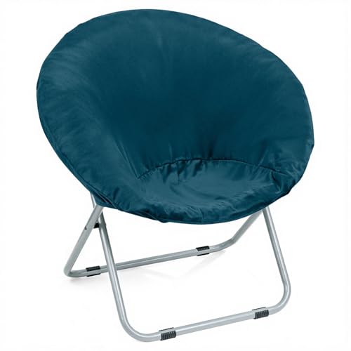 Velvet Stretch Saucer Chair Cover (Only A Cover) Soft Round Moon Chair Cover for Adults and Kids Removable Saucer Chair Cushion Covers for Indoor & Outdoor