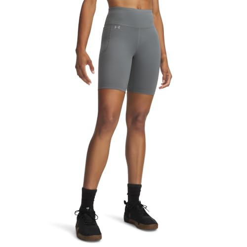 Image of Under Armour Womens Motion Bike Shorts, (709) Clay Green / / Titanium, XS