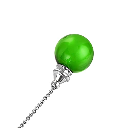 Image of uxcell Ceiling Fan Pull Chain, 20 Inch Fan Pull Chain Ornament Extension Lighting Accessories, 30mm Crystal Ball Pendant, Green 2Pcs
