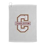 Sport Your Gear College of Charleston Cougars Golf Bag Towel - Officially Licensed - Athletic Logo - Ultra-Absorbent, Grommet Attachment, Keeps Clubs & Hands Dry