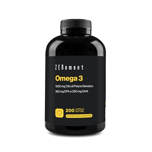 ALTO CONTENUTO DI OMEGA‑3 CON RAPPORTO EPA/DHA 35/25: La nostra formulazione offre 2000 mg di Olio di Pesce Selvatico per dose giornaliera, con 700 mg di EPA e 500 mg di DHA. Questo rapporto 35/25 assicura un apporto bilanciato di acidi grassi essenziali, ideale per chi cerca un integratore potente e costante di Omega‑3 ad alta concentrazione.