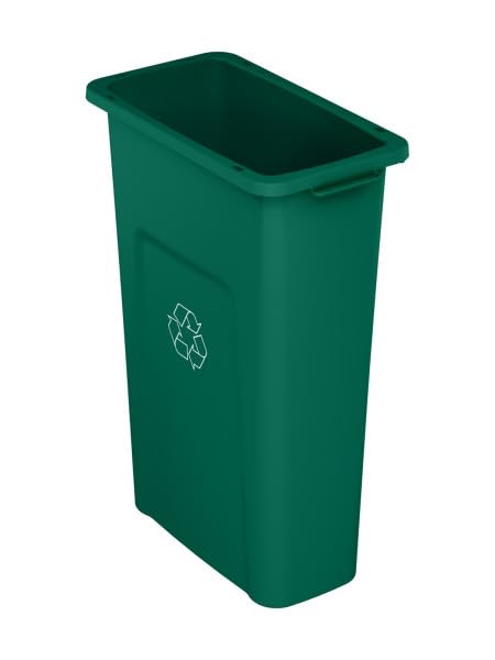 Waste Wise 23 Gallon Green Recycling HDPE Trash Can Compatible with All Waste Wise Lids and Signs - (23 Gallon, 4 Pack)