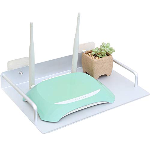 Soporte de estante de montaje en pared para DVD/soporte/soporte para decodificador de TV, enrutador, decodificador, soporte de estante de almacenamiento de montaje en pared de aluminio de e