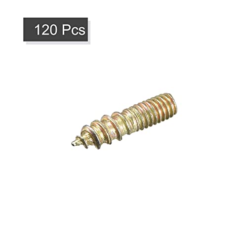 Image of uxcell M4x16mm Hanger Bolts, 120pcs Double Ended Thread Dowel Screws for Wood Furniture Connecting