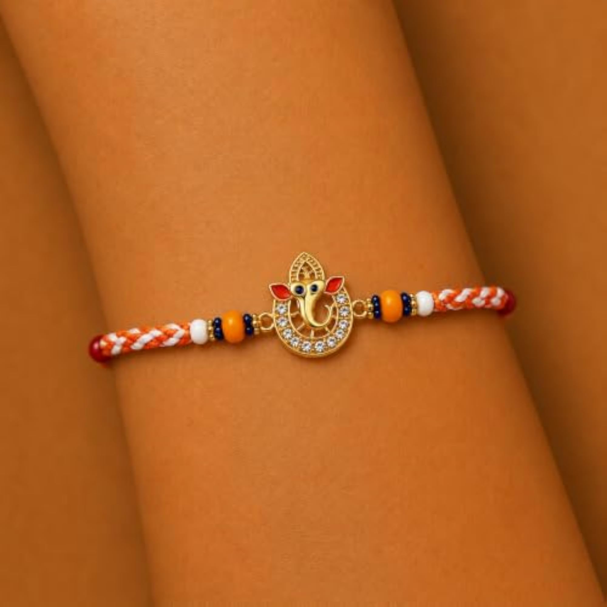Ganesha Studded Design Rakhi, Traditional Gift