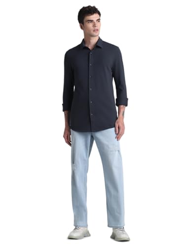 Image of Jack & Jones Men's Cotton Solid Slim Fit Shirt