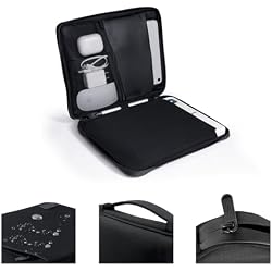 eiP 8-11 inch Waterproof Slim Tablet Carring Case with Handle Sleeve Bag for iPad Pro 11 inch/iPad 7/8/9 10.2 inch/iPad Air 5,4 10.9 inch/Pixel Tablet/Samsung Tab, Fit Keyboard and Pen, Black