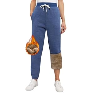 heekpek Met sherpa en fleece gevoerde joggingbroek met zak voor dames, winterwarme thermische trainingsbroek met fleece en koord