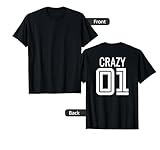 Crazy 3 Funny Three Group Matching Bff - Image On Back Of T-Shirt