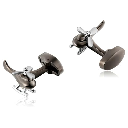 Gemelos de helicóptero en acero inoxidable pulido para camisas de hombre