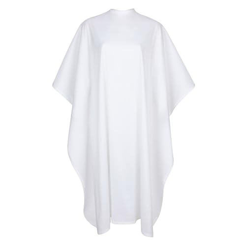 JNxcel Premium Quality Water Repellent Nylon/Polyester Fabric Hair Salon & Barber Hair Cutting & Shampoo Cape with Snap Closure (White) … JNxcel Premium Quality Water Repellent Nylon/Polyester Fabric Hair Salon & Barber Hair Cutting & Shampoo Cape with Snap Closure (White) …