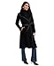 Tahari Women's Double-Faced Luxury Soft Wool Blend Long Line Wrap Coat, PU Binding Trim, Removable Belt, Black, XX-Small