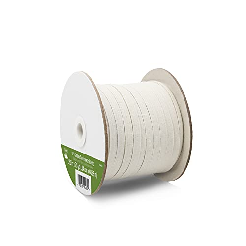 Dritz Cotton Swimwear Braided Elastic - 1/4 Inch x 75 Yards, Natural - Chlorine & Saltwater Resistant Sewing Elastic for Swimsuits, Waistbands, Leg Bands, Necklines - Thumbnail 2