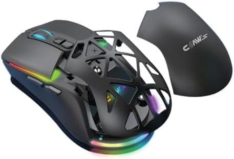 Claw's Nexus Air Kablosuz 10000 Dpi Pixart PMW3325 Sensör Makro Yazılımlı & Değiştirilebilir Kapaklı RGB Kablosuz Gaming Mouse - Siyah - Görsel 4