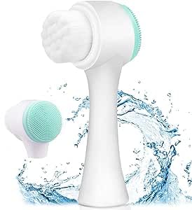 Escova de limpeza facial 2 em 1 limpeza profunda da pele, queratina, silicone, massagem
