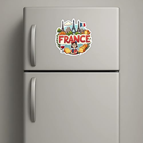 Image of Naxon France Country Theme Souvenir Wooden Refrigerator Stylish Fridge Magnet - Fridge Decoration Magnet for Kitchen & Home Decor | Perfect Souvenir Gift | Size 3x3 Inches | Pack of 1
