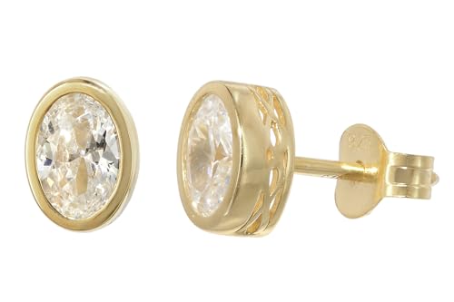 Boucles d'oreilles pour femmes argent 925 plaqué or puces d'oreilles zircon trendor