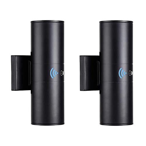 Tipace 2 Pack Dusk To Dawn Modern Outdoor Porch Lights Matte Black Sensor Up And Down Wall Lights Cylinder Patio Light,Exterior Wall Light Fixtures For Courtyard,Entryway,Garage (Bulbs Not Included) #TOP25