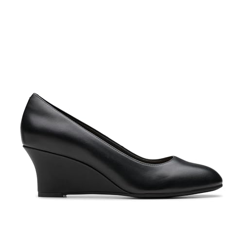 Clarks Olivette Pearl Escarpins Femme Cuir Noir Chaussures Talon Confort