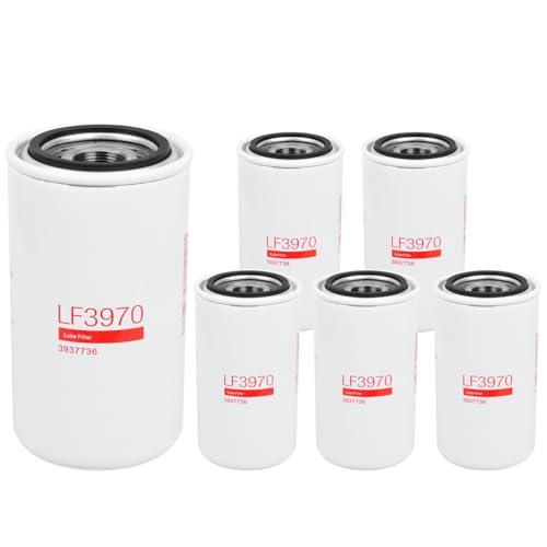 LF3970 Oil Filter Fits for Cummins QSB ISB engines 3937736 5404947 Replacement For 3937736 3937144 B7177 P550428 Fits For QSB5.9L/6.7L ISB07 6.7L Diesel Engines(Set of 6)