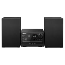 Panasonic Compact Stereo System with CD Player, Bluetooth, FM Radio and USB with Bass and Treble Control, 20W Stereo System for Home with Remote Control - SC-PM270PP-K Black