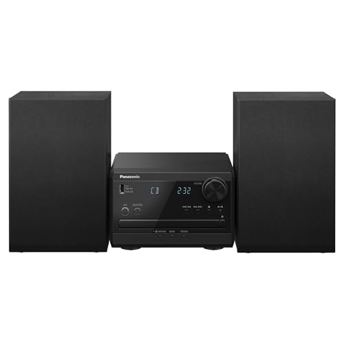 Panasonic Compact Stereo System with CD Player, Bluetooth, FM Radio and USB with Bass and Treble Control, 20W Stereo System for Home with Remote Control - SC-PM270PP-K (Black) by Panasonic - Used condition - US$108.29