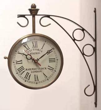 Vintage Brass Wall Clock - London Station Style -1