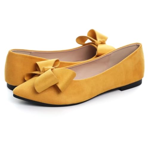 Image of Stunner Womens Flats Fashion Pointed Toe Bowknot Ballet Flats Cute Slip On Dress Flats Comfortable Party Wedding Flats2