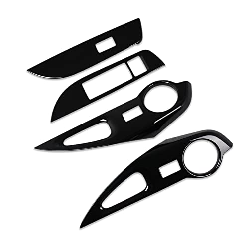 RUIQ トヨタ カローラクロス 専用 内装ドア ウィンドウ ボタン スイッチ パネル カバー ガーニッシュ Toyota Corolla Cross 専用 設計 (ピアノブラック)