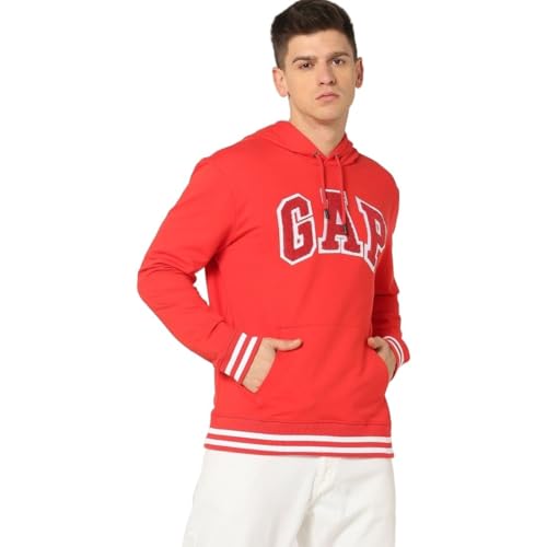 Image of Gap Men Regular Fit Logo Print Full Sleevesd Cotton Hoodie
