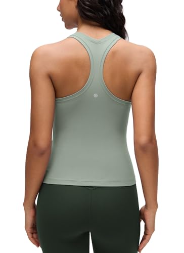 Image of CRZ YOGA Butterluxe Racerback Tank Waist Length | Yoga, Extremely Soft, Tight Fit, Scoop Neck, Sleeveless Tops for Women