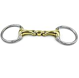 Equine Smile ES0281 Gebiss Olivenkopfgebiss Olivenkopftrense Doppelt Gebrochen aus Kupfer und Edelstahl Ringdurchmesser 70 mm Gebissstärke 14 mm (9.5 cm)