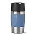 EMSA Travel Mug Compact Tasse Mug isotherme bleu 0,3 L Isolation double paroi boissons chaudes café 3h fraîches 6h Acier inoxydable revêtement silicone N2160200
