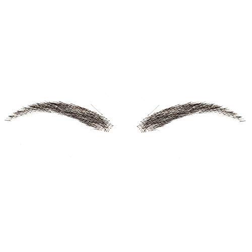 False Eyebrows 100% Human Hair Artificial Real Hair Handmade Crochet False Eyebrows Invisible Realistic Natural Fake Eyebrows(MMB2-1B)