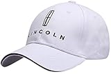 Westion Logo Embroidered White Color Adjustable Baseball Caps for Men and Women Hat Travel Cap Car Racing Motor Hat (fit Lincoln)
