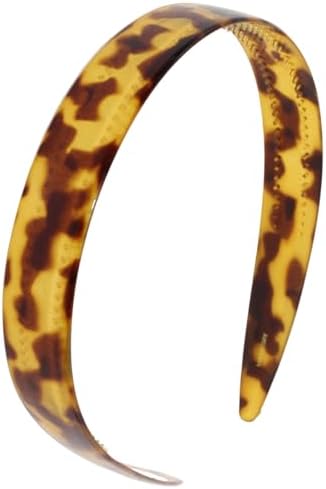 Parcelona French Wide 3/4" Cellulose Acetate Headband Women Hair Accessories, Made in France (Savana, 3/4")