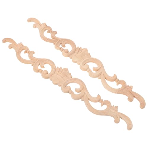 ELAYARD 2 piezas Apliques de Madera Tallada Floral Decoración Europea Vintage para Muebles Gabinetes y Puertas Diseño Elegante para Salón y Dormitorio Fácil Instalación