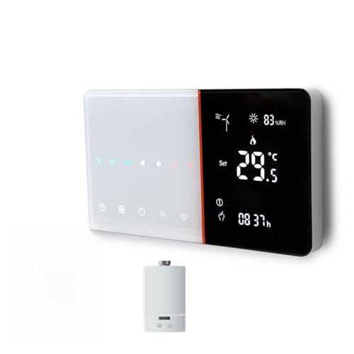 YQVEOT Termostato Inteligente Termostato Inteligente WiFi, Planta eléctrica/calefacción de Agua/Caldera de Gas Estación meteorológica Temperatura Controlador Remoto(WiFi GC,95-240v)