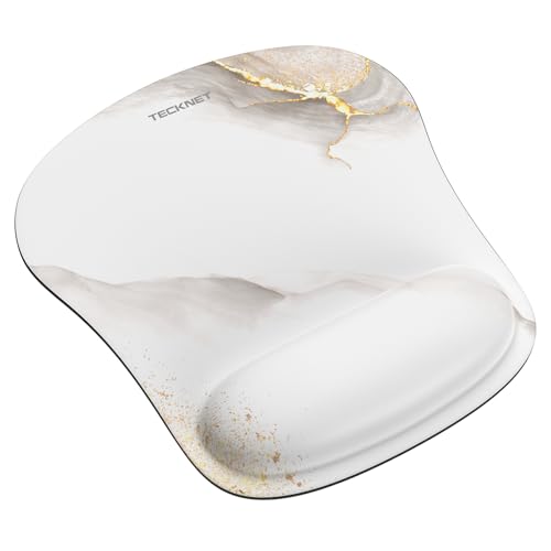 TECKNET Mauspad mit Gelkissen, Memory Foam Mousepad Ergonomisches Wasserdicht Komfort Mausmatte mit Handgelenkpolster Handauflage für Alle Maus Offfice Heim Computer Laptop