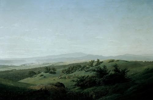 Pintura Imagen Paesaggio con lago Lienzo Caspar David Friedrich Decoración Despacho 60x90