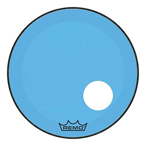 Remo Powerstroke P3 Colortone Blue Bass Drumhead, 20', 5' Offset Hole