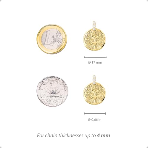 forme di Lucchetta - 14k Gold Tree of Life Pendant with Sapphires - Authentic Charm Jewelry from Italy3