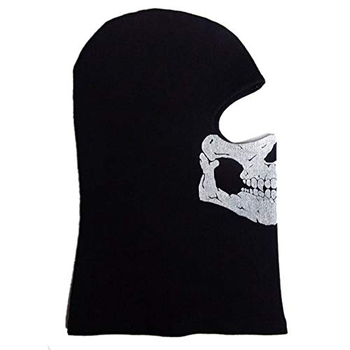 Aikuer Black Balaclava Ghosts Skull Full Face Mask, Windproof Ski Motorcycle Face Masks Tactical Balaclava Hood for Men Women Youth Halloween Cosplay Outdoor Sport Cycling Skiing Hiking