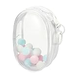 uxcell Bolsa transparente de 4 pulgadas, mini bolsa transparente impermeable para monedas con llavero y pompones para exhibición de muñecas de caja ciega (redonda, transparente)