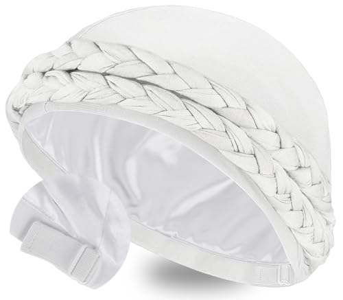 Image of Ababalaya Adjustable Satin Lined Turban for Women Mens Halo Turban Silky Lined Head Wraps for Waves Braids Locs Sleep Cap