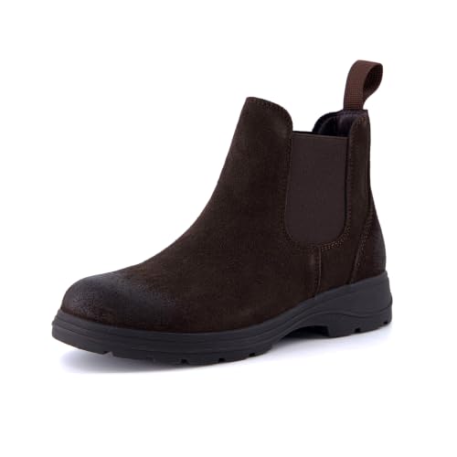 CUSHIONAIRE Britain Genuine Suede Chelsea Ankle Boots for Women, Chocolate 7
