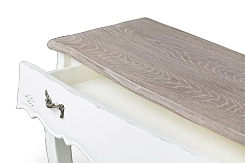 Baxton Studio Bourbonnais Wood Traditional French Console Table, 35.5" X 45.6" X 13.88", White #TOP5