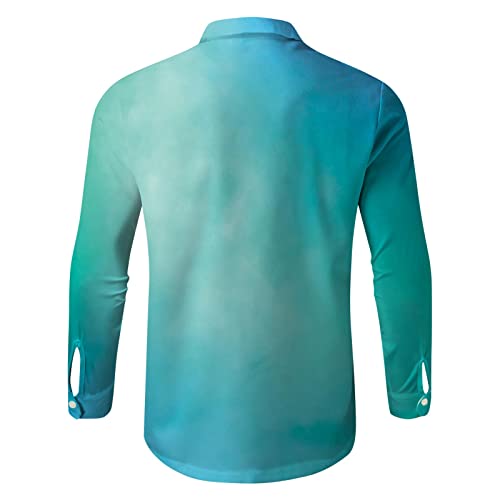 MYNKYLL Camisa masculina de manga comprida outono inverno casual estampada blusa moda top camisas ca
