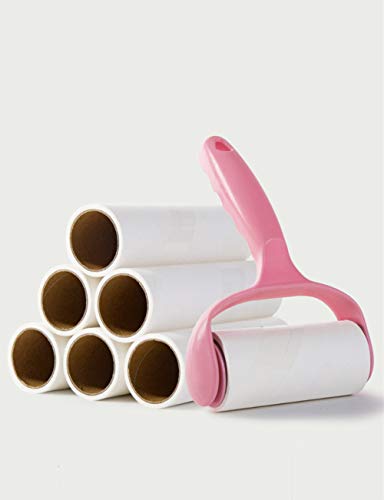 Dreamskull Rodillo de Pelusa, Rodillo Quitapelusas Cepillo Adhesivo de Pelusas para Quitar Pelos Polvos para Mascotas, Ropa, Alfombras (1asa+5rollos) Cover